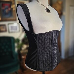 Ardyss Corsette D Luxe Black Lace Boned Underbust Corset Adjustable Straps Top